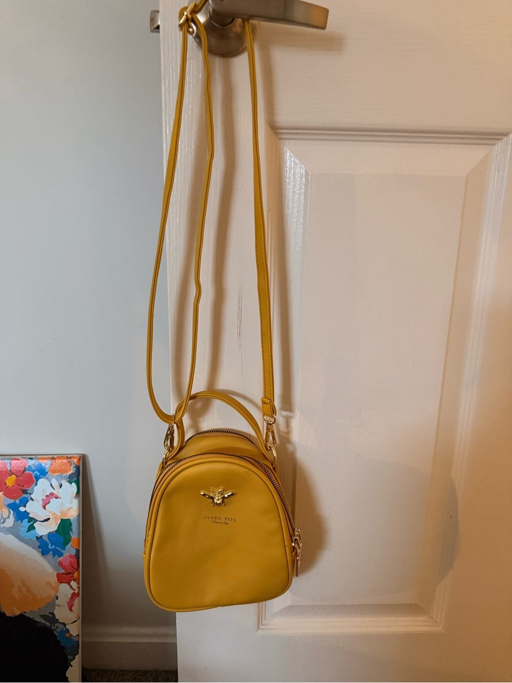 Aldo Mustard Yellow Mini Crossbody with Top Handle